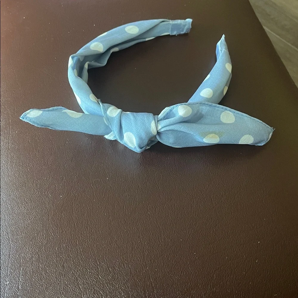 Blue Polka Dot Headband